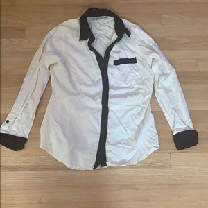 Black and white button up